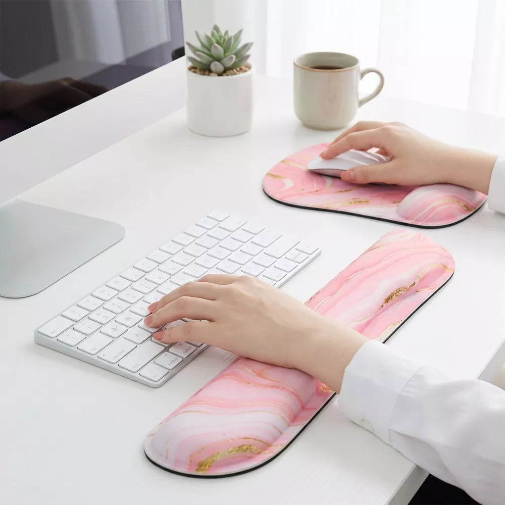 Marble Pattern Gel Wrist Rest & Mouse Pad Combo