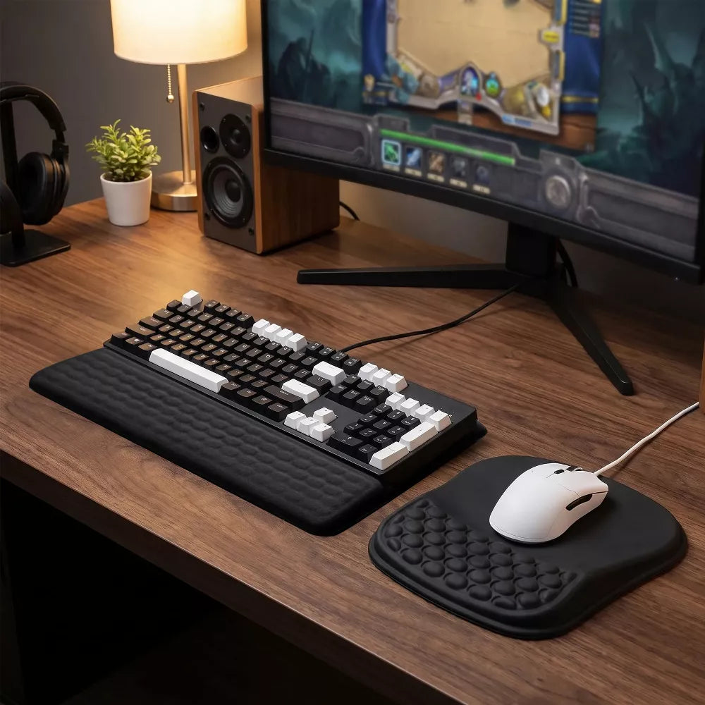 Memory Foam Keyboard & Mouse Wrist Support Set