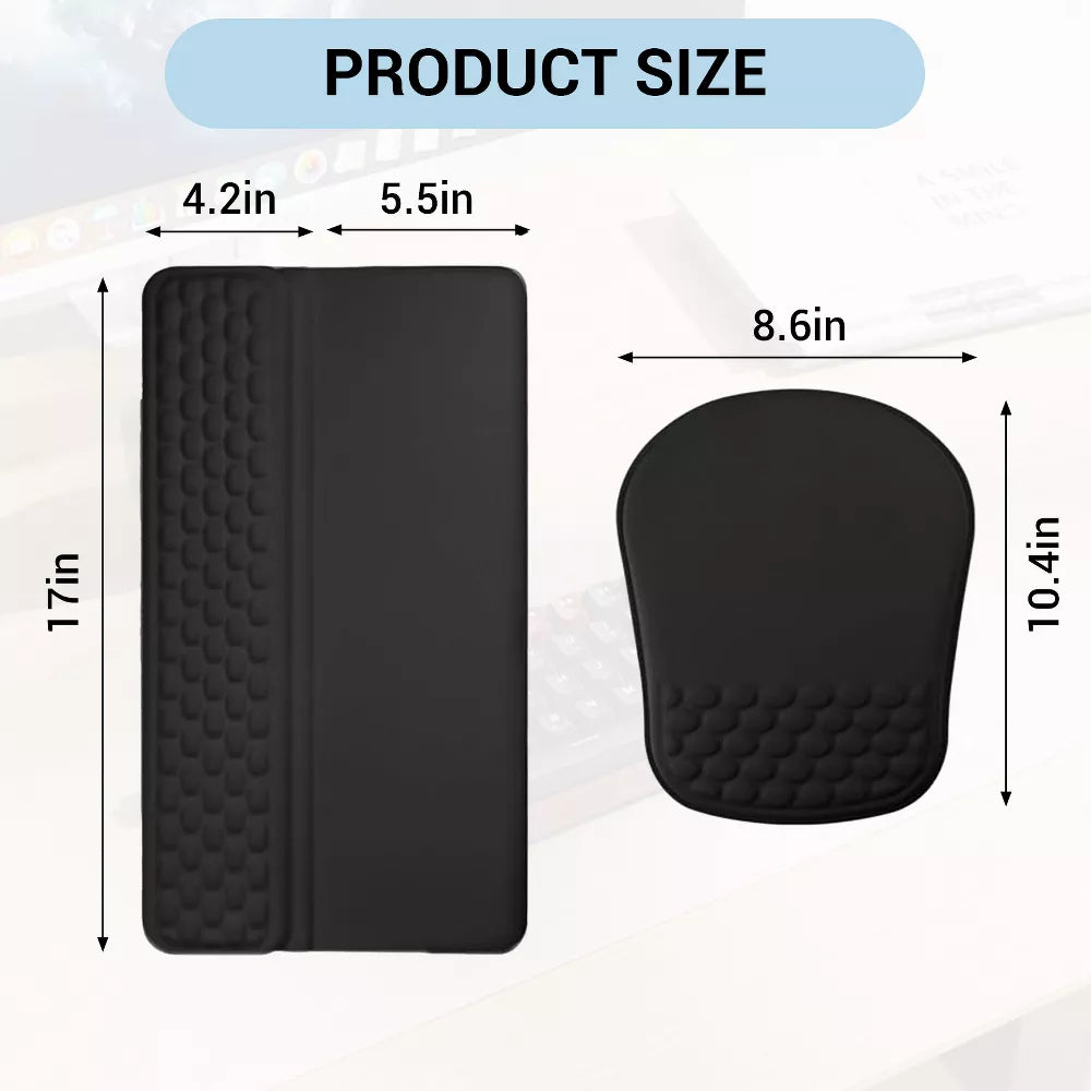 Memory Foam Keyboard & Mouse Wrist Support Set